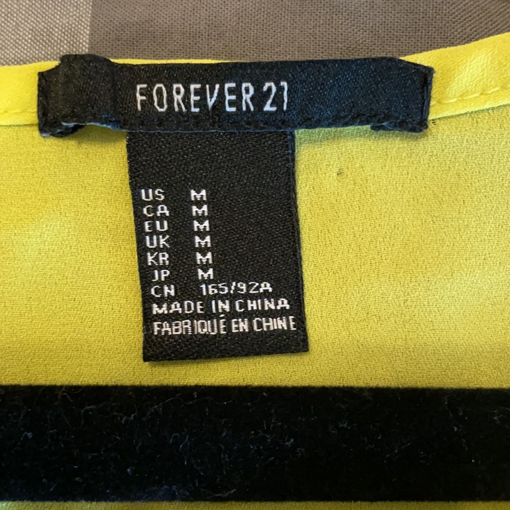 Forever 21 Neon Yellow Blouse - Picture 3 of 4